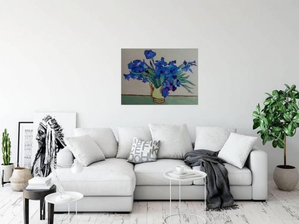 'Vase aux iris' mise en situation
