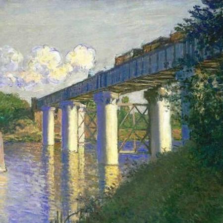 'Le pont ferrovière d'Argenteuil' ~ Technique Monet ~ Style Savonarola