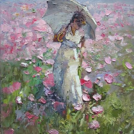 'Femme à l'ombrelle ~ Technique Monet ~ Style Savonarola