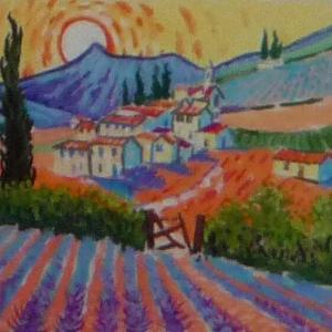 'Champ de lavande' ~ Technique Van Gogh ' ~ Style Savonarola
