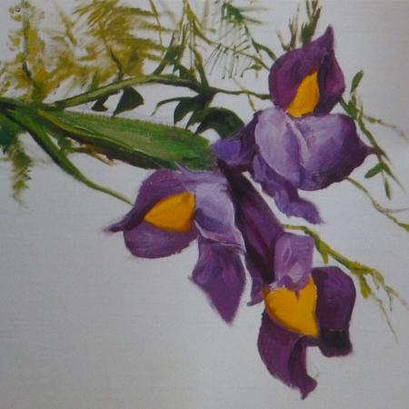 'Iris et feuillages' ~ Technique et Style Savonarola