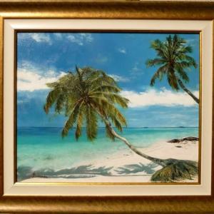 'Bora-Bora' avec cadre ~ Huile sur toile