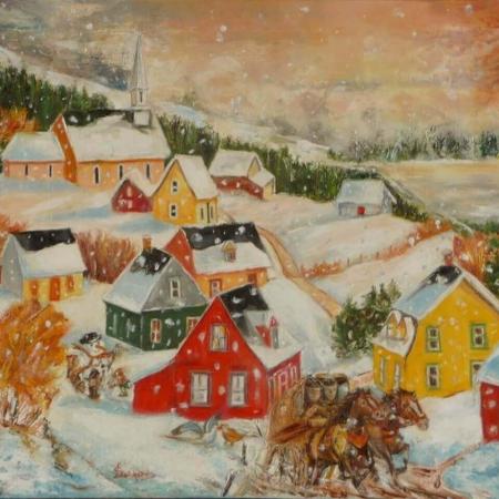 'Color sous la neige' ~ Huile sur toile