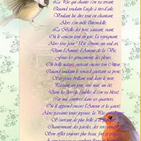 'La pie qui chante' ~ Poésie