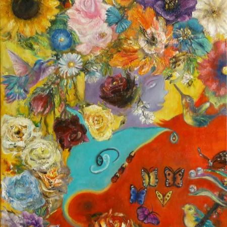 'Le bouquet du Gnome' ~ Huile sur toile
