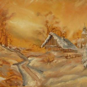 'Neige d'Or' ~ Huile sur toile