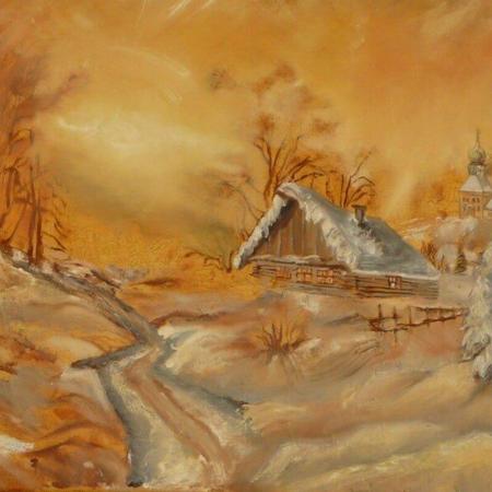 'Neige d'Or' ~ Huile sur toile